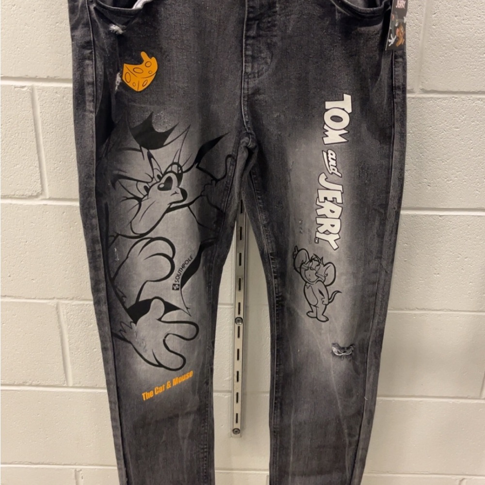 South Pole Black Tom and Jerry Skinny Jeans